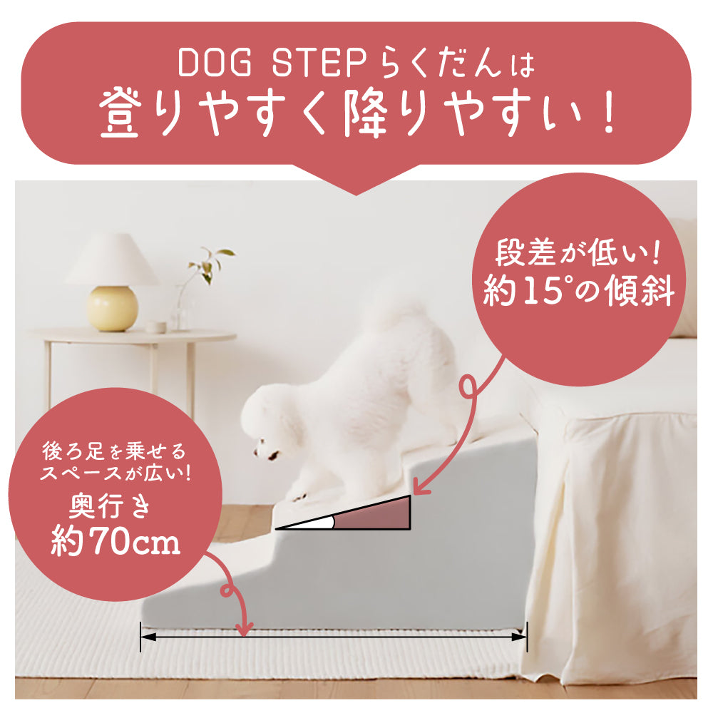 ドッグステップ 3段 ペット ステップ 犬 階段 犬用ステップ ペットスロープ らくだん