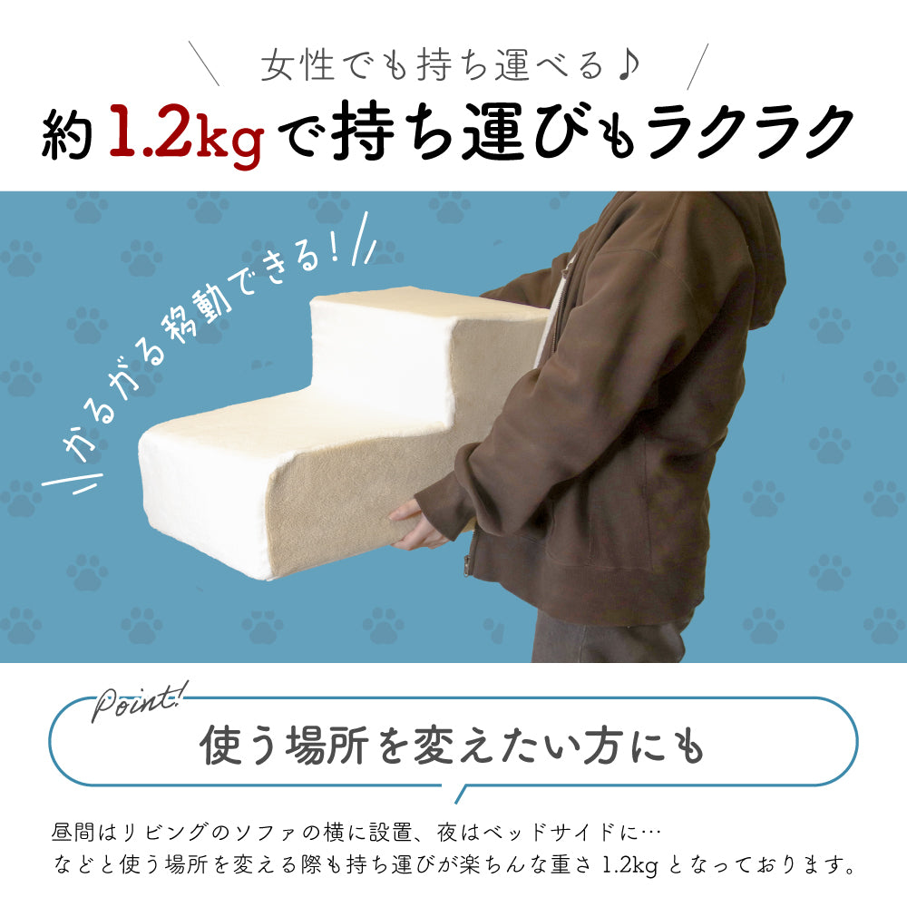 ドッグステップ 2段 ペット ステップ 犬 階段 犬用ステップ ペットスロープ えるだん