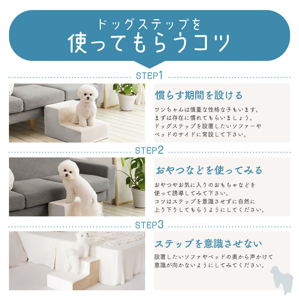 ドッグステップ 2段 ペット ステップ 犬 階段 犬用ステップ ペットスロープ えるだん