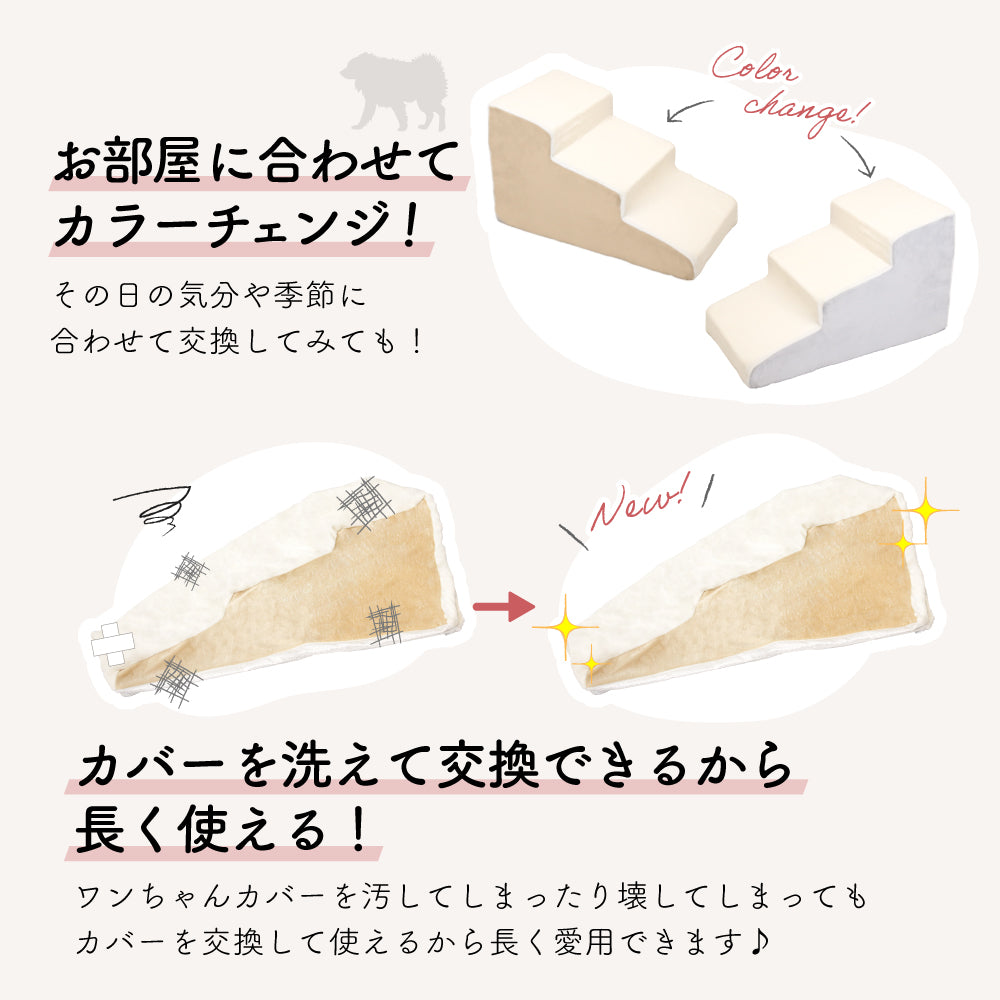 【交換用カバーのみ】ドッグステップ 3段 ペット ステップ 交換用カバー 専用カバー カバー 洗える 犬 階段 犬用ステップ ペットスロープ らくだん