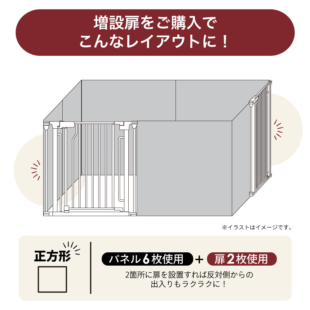ペットケージ DOGSAFE8 NE ごくせま 専用 増設用扉 増設扉 ペットサークル ゲージ ケージ ペットフェンス 追加パーツ