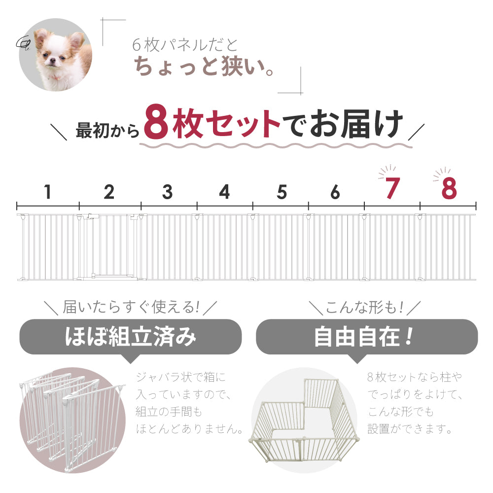 ペットケージ 【徹底対策版】 DOGSAFE8 パネル8枚セット