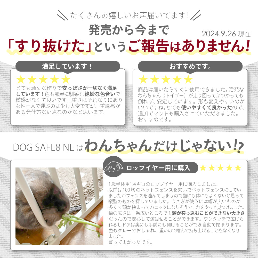ペットケージ 【脱走できない大改良】 DOGSAFE8 NE ごくせま パネル8枚セット
