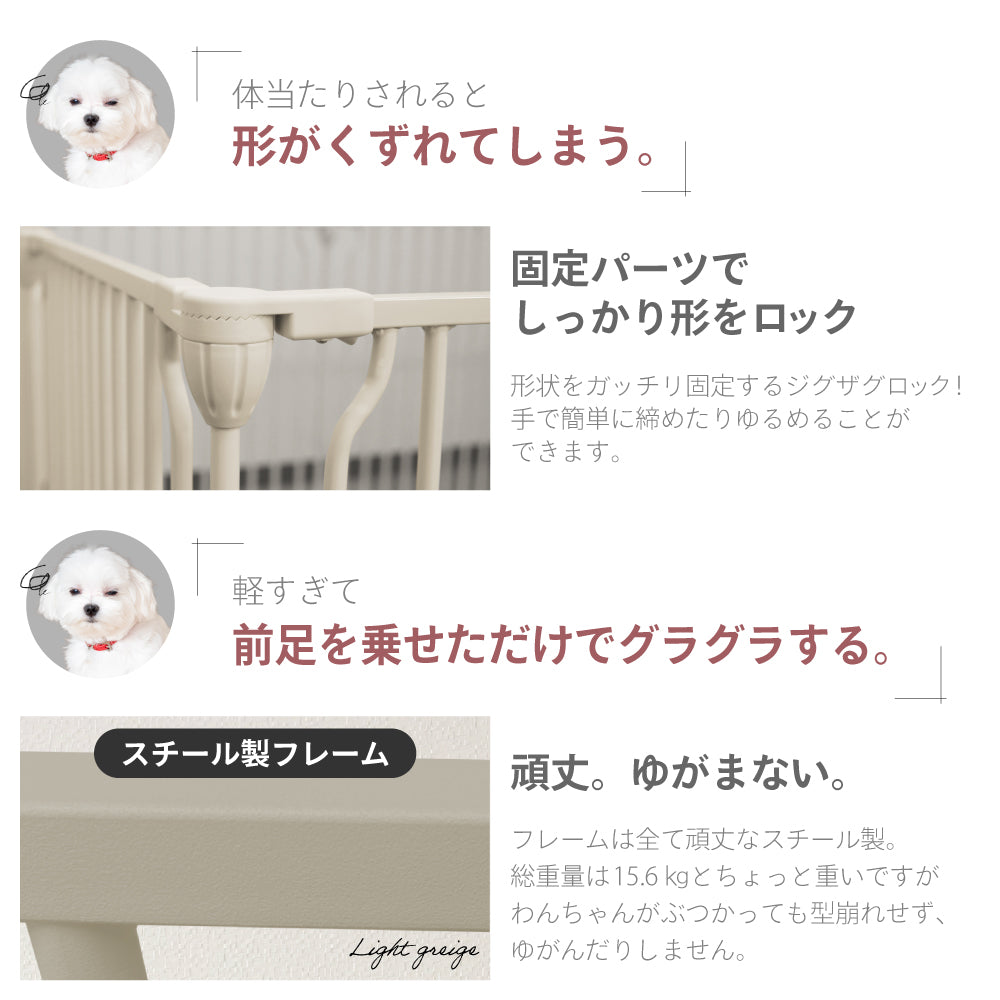 ペットケージ 【脱走できない大改良】 DOGSAFE8 NE ごくせま パネル8枚セット