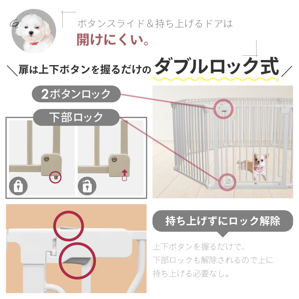 ペットケージ 【脱走できない大改良】 DOGSAFE8 NE ごくせま パネル8枚セット