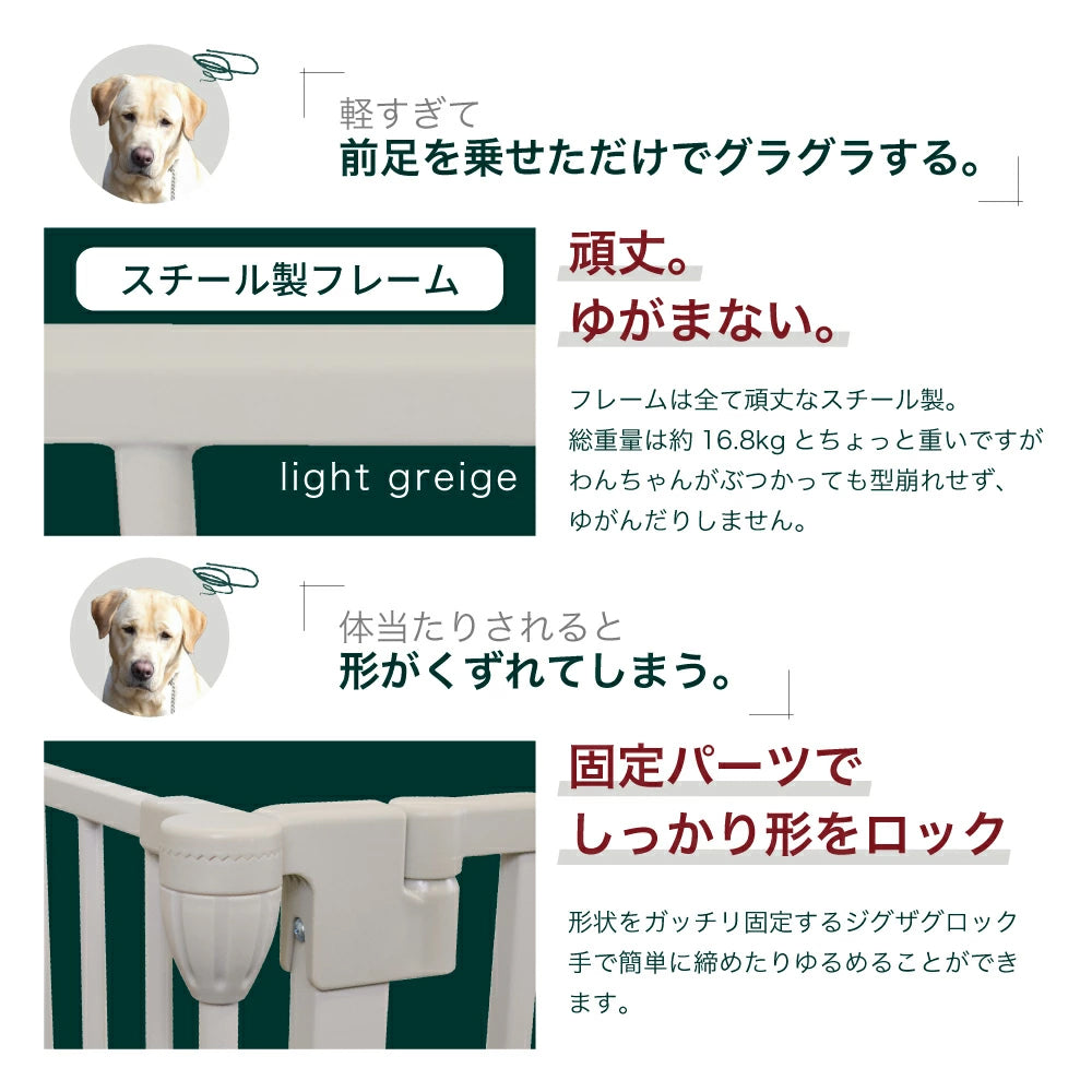 ペットケージ 【高さ92cm 大型犬対応バージョン】 DOGSAFE8L パネル8枚セット