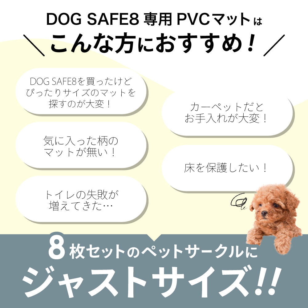 【ペットサークル DOGSAFE8専用】PVCクリアマット ペットマット 犬 ケージ マット ペットケージ ペットゲージ ペット 防水 フロアマット