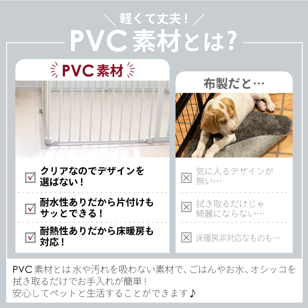 【ペットサークル DOGSAFE8専用】PVCクリアマット ペットマット 犬 ケージ マット ペットケージ ペットゲージ ペット 防水 フロアマット