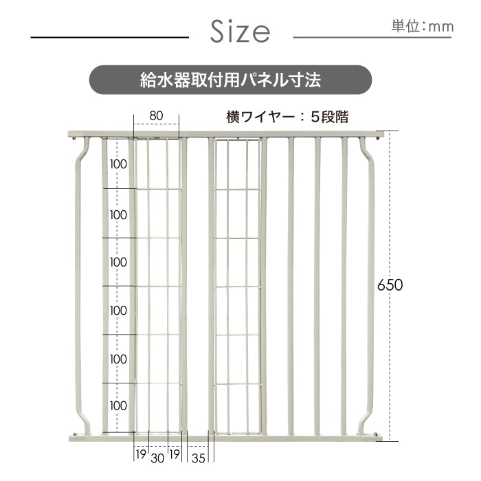 ペットケージ DOGSAFE8 NE ごくせま 専用 給水器対応パネル 増設パネル カスタムパーツ 超小型犬 小型犬 中型犬