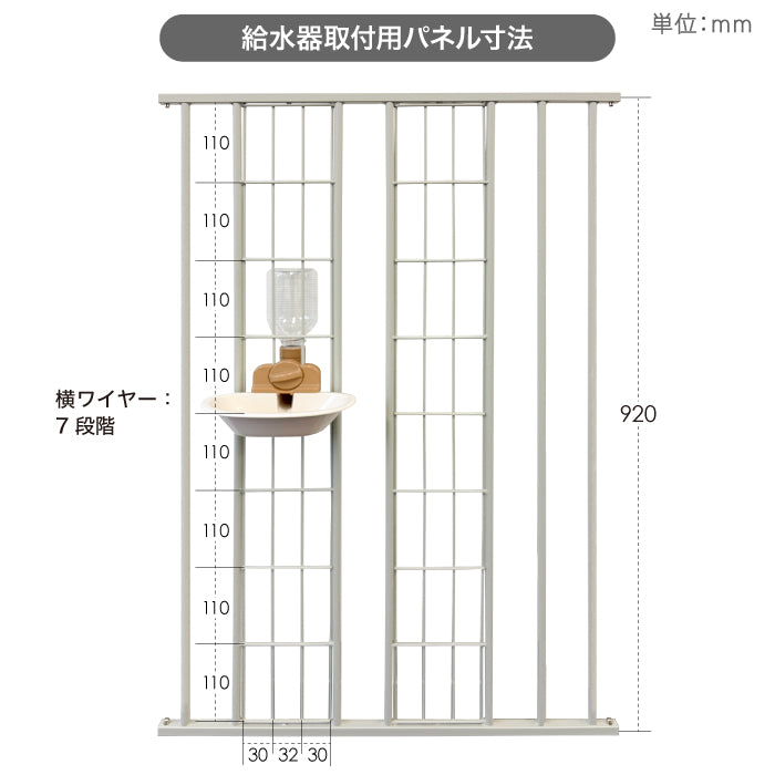 ペットケージ DOGSAFE8 L 専用 給水器対応パネル 増設パネル カスタムパーツ 小型犬 中型犬 大型犬