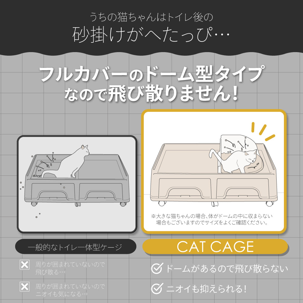 キャットケージ 2段 3段トイレ付き 猫ゲージ キャットゲージ ペットケージ ドーム型 トイレ 猫ケージ ケージ ペット 猫 キャット 収納 キャスター 付 コンパクト 多段 猫用ケージ 多頭飼い 引き出し トレー おもちゃ入れ キャットハウス ネコハウス