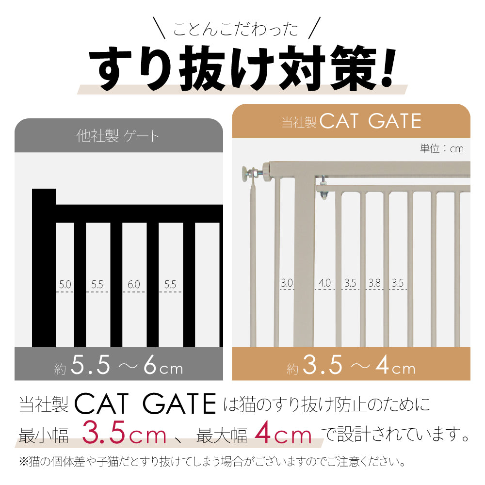 高さ186.5cm 猫 ゲート 脱走防止ゲート ハイタイプ ペットゲート ベビーゲート ネコ CATGATE 猫ゲート 柵 フェンス ぺットフェンス 広い ワイド 突っ張り