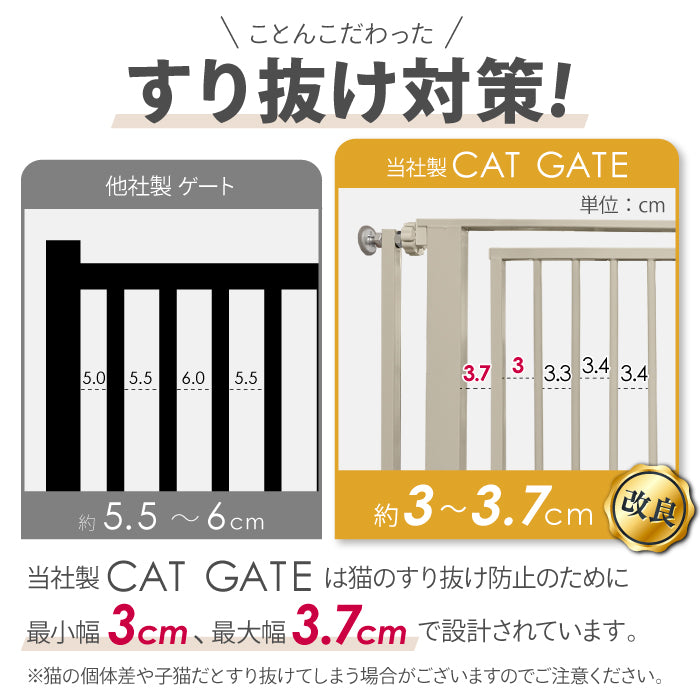 【大改良 高さ197cm】 猫 ゲート 脱走防止ゲート ハイタイプ ペットゲート ベビーゲート ネコ CATGATE 猫ゲート 柵 フェンス ぺットフェンス 広い ワイド 突っ張り