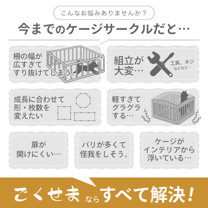 ペットケージ 【脱走できない大改良】 DOGSAFE8 NE ごくせま パネル8枚セット