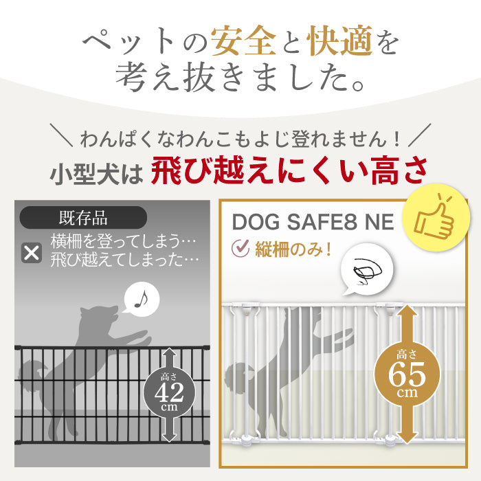 ペットケージ 【脱走できない大改良】 DOGSAFE8 NE ごくせま パネル8枚セット