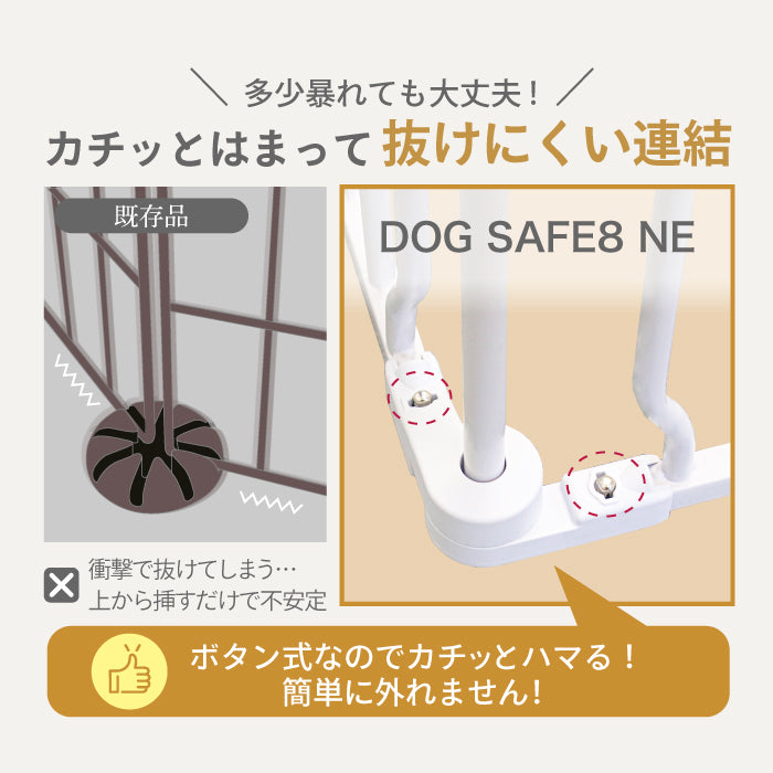 ペットケージ 【脱走できない大改良】 DOGSAFE8 NE ごくせま パネル8枚セット