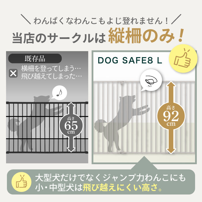 ペットケージ 【高さ92cm 大型犬対応バージョン】 DOGSAFE8L パネル8枚セット