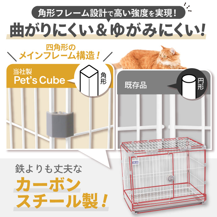 正規品【業務用OK】 カーボンスチール製 ペットケージ 猫 犬 うさぎ ゲージ ケージ ブリーダー 店舗用 ペットショップ トリミングサロン ペットホテル 犬舎